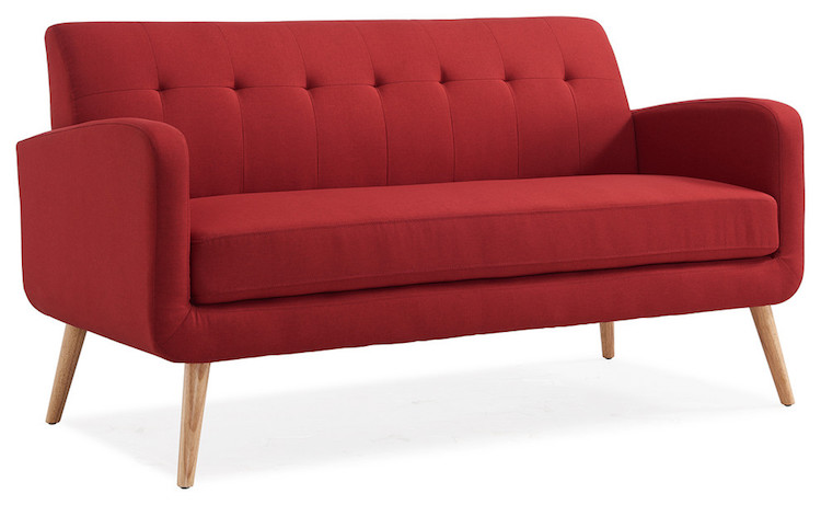 Red Sofa for a Warm and Lovely Setting