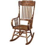 Amazon.com: Rocking Chair with Ornamental Headrest Warm Brown