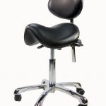 Spa Luxe Rolling Saddle Stool Chair with Back Support