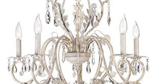 Kathy Ireland Devon 5-Light Antique White Crystal Chandelier