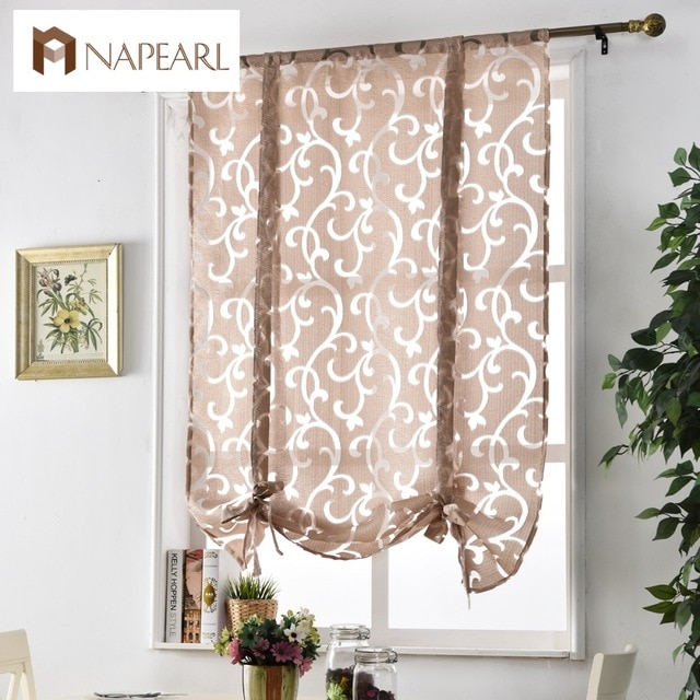 Kitchen short curtains window treatments curtain kitchen roman