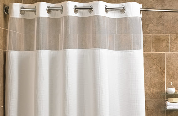 Mini Waffle Shower Curtain - Fairfield Hotel Store