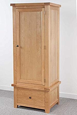 Devon Solid Oak Single Wardrobe with 1 Drawer/Part Assembled 1 Door