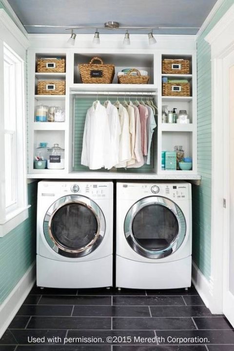 Beautifully Organized Small Laundry Rooms | Guest Bath | Laundry