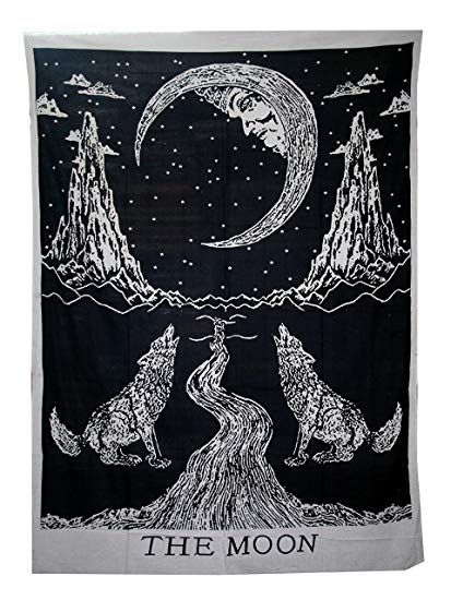 Amazon.com: raajsee Crying Wolf and Moon Tapestry Wall Hanging