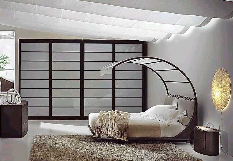 Bedroom Designs: Modern Sense Bed Frame White Shade Unique Bedroom