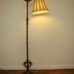 Antique Bridge Lamp Floor Lamp Vintage Early 1900s Cast Iron Dark