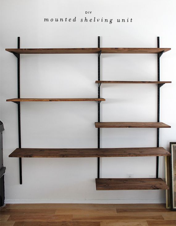 diy mounted shelving | Home Inspiration | Pinterest | Shelves, Diy