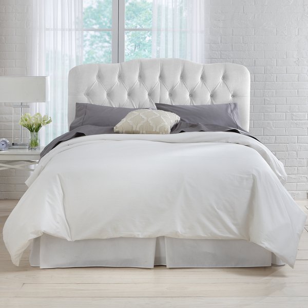 Shop Skyline Furniture White Velvet Tufted Headboard - Free Shipping