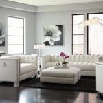 Coaster Chaviano Pearl White Living Room Set - Chaviano Collection