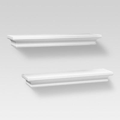 Set Of 2 Traditional Shelves - White (15.75