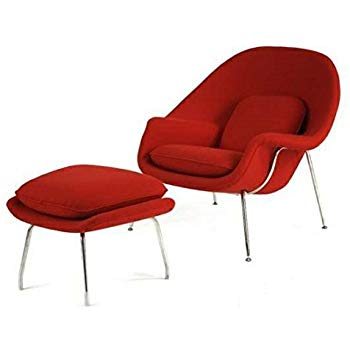 Amazon.com: Mid Century Saarinen Style Womb Chair and Ottoman - Red