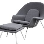 Fine Mod Imports Eero Saarinen Style Womb Chair and Ottoman Set Dark