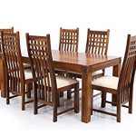LifeEstyle Sheesham Wood Dining Table with 6 Chair (Brown, Standard