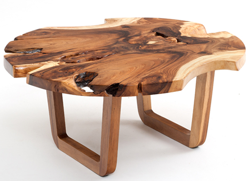 Mountain Modern Coffee Table, Live Edge, Solid Wood, Natural