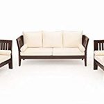 Woodkartindia Sheesham Wood Sofa Set with Cushion 5 Seater, 3+1+1