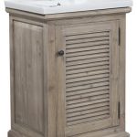 Rustic Style 24, Inch Bathroom Vanity With Ceramic Single Sink, No .