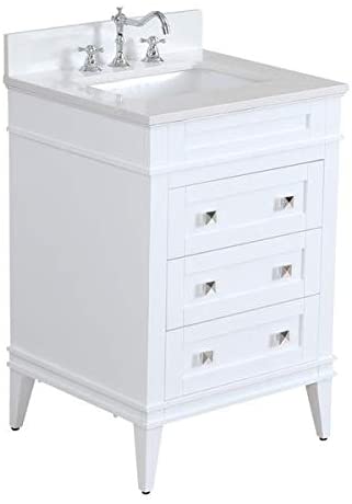 Amazon.com: Eleanor 24-inch Bathroom Vanity (Quartz/White .