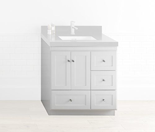 RONBOW Shaker 30 Inch Bathroom Vanity Base Cabinet with Soft Close .