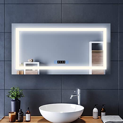 Amazon.com: Elegant Frameless Makeup Bathroom Mirror, 48 in. W x .