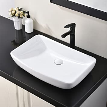 Hotis White Round Above Counter Porcelain Ceramic Bathroom .