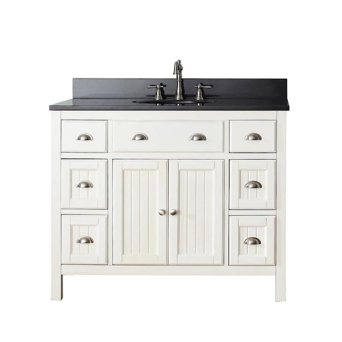 Avanity Hamilton 43-in French White Single Sink Bathroom Vanity .