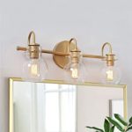 KSANA Gold Bathroom Vanity Light Fixtures with Clear Glass Shade .