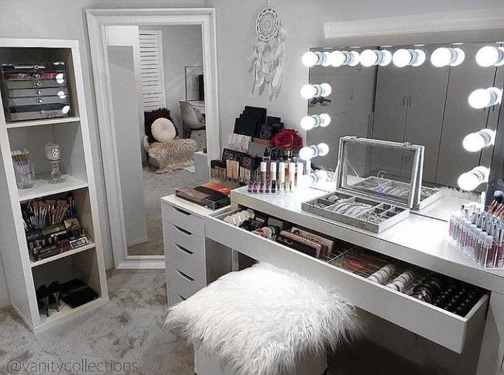 Makeup Vanity Idea | Bedroom makeup vanity, Beauty room decor .