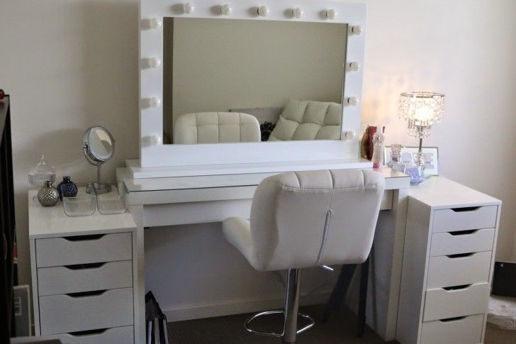 Ikea Makeup Vanity Set With Lights In White Color And Comfy .