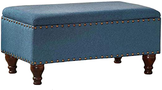Amazon.com: Contemporary Storage Bench Seat - Fabric Upholstered .