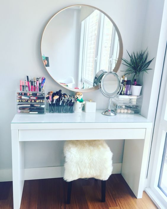 Makeup vanity table by IKEA. IKEA malm dressing table with IKEA .