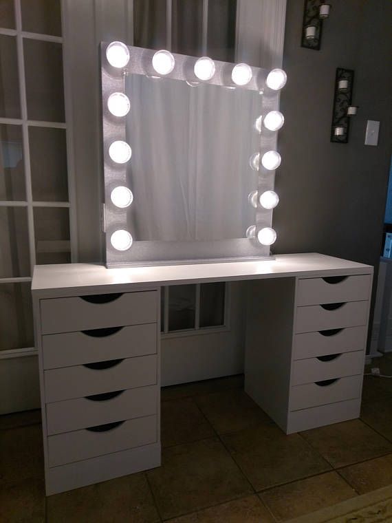 Vanity mirror with lights Dimmer and 2plug outlet | Bedroom vanity .