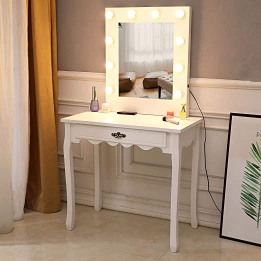 Amazon.com: LED Vanity Makeup Table,Makeup Dressing Table Vanity .