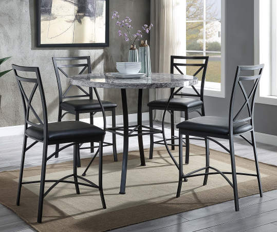 Faux Marble 5-Piece Pub Dining Set | Big Lo