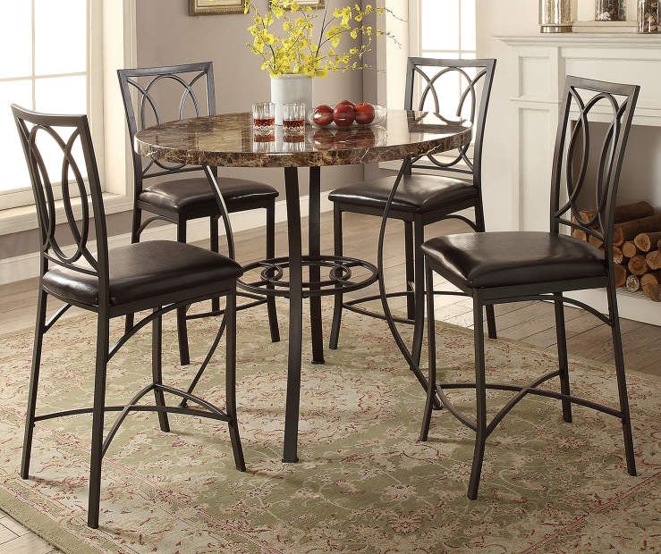 Faux Marble 5-Piece Pub Set - Big Lots | Dining room sets, Kitchen .