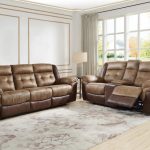 Mesa Brown Faux Leather Motion Reclining Sofa | Big Lo