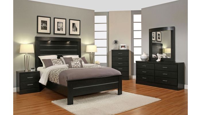 Modwell Black Modern Bedroom Furnitu