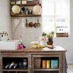 Gorgeous rustic kitchen island with contrasting bright, modern .