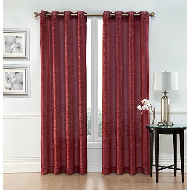 Ruthy's Textile Burgundy Sheer Curtains ? 2 x 54? x 84? Panels .