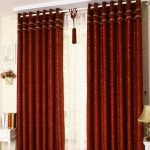 High End Chenille Burgundy Blackout Geometric Curtai