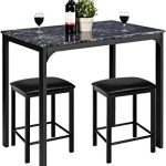 Amazon.com - Giantex 3 Pcs Dining Table and Chairs Set with Faux .