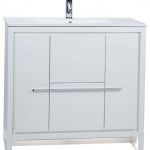 CBI Enna 36 Inch Modern Bathroom Vanity High Gloss White TN-LA900 .