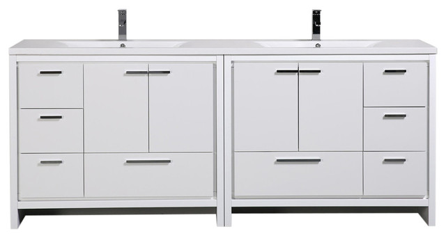 MOD 84" Modern Bathroom Vanity With Acrylic Sink - Contemporary .