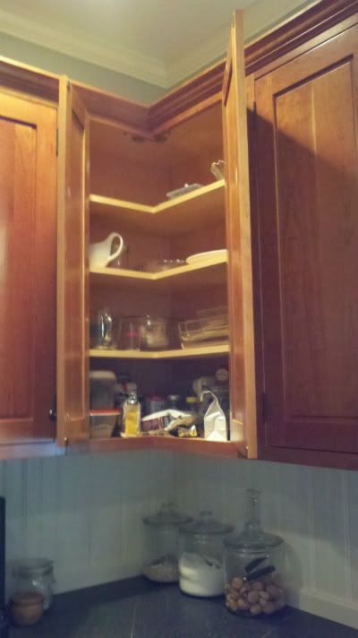 Corner Cabinet heaven - no more reaching behind trying to find the .