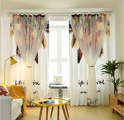 Amazon.com: UBEN Simple Curtains, Living Room, Bay Window, Small .