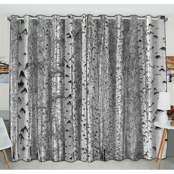 ZKGK Birch Tree Window Curtain Drapery/Panels/Treatment For Living .