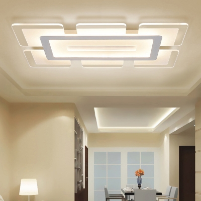 Rectangular LED Flush Light Minimalist Acrylic Ultrathin Ceiling .