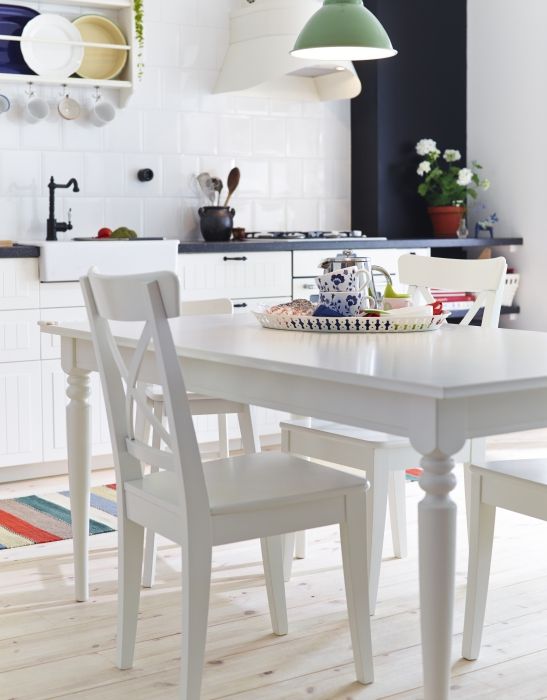 INGATORP / INGOLF Table and 4 chairs, white - IKEA | Ikea dining .
