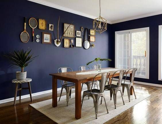 Navy Blue Dining Room Decor Ideas | Domino | Blue dining room .