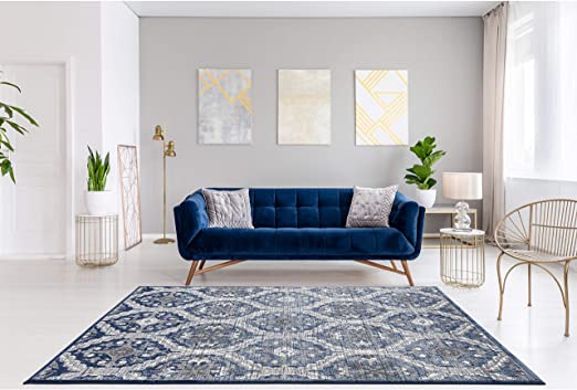 Amazon.com: Navy Blue Area Rugs 8 x 10 by LOOM&WEAVE for Living .